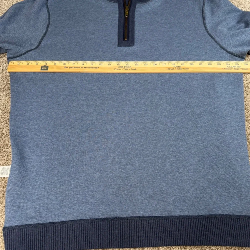 Cremieux Mens XL Blue Reversable Quarter Zip Pullover Cotton Modal Sweater